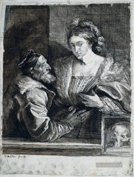 Tizians Selbst Porträt mit einer jungen Frau Barock Hofmaler Anthony van Dyck Ölgemälde